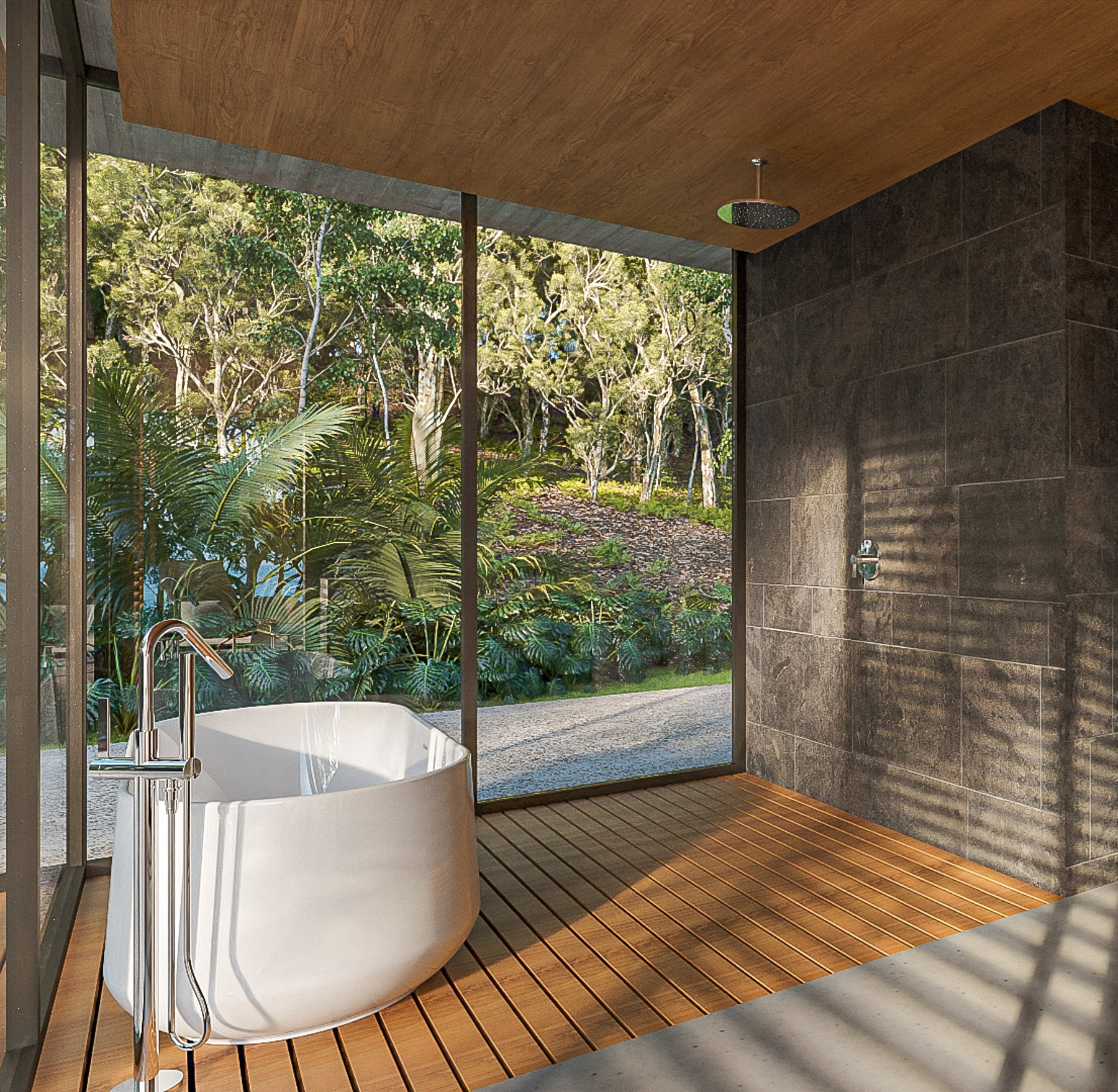 Waterfall House — residential architecture, Osa Peninsula, Costa Rica